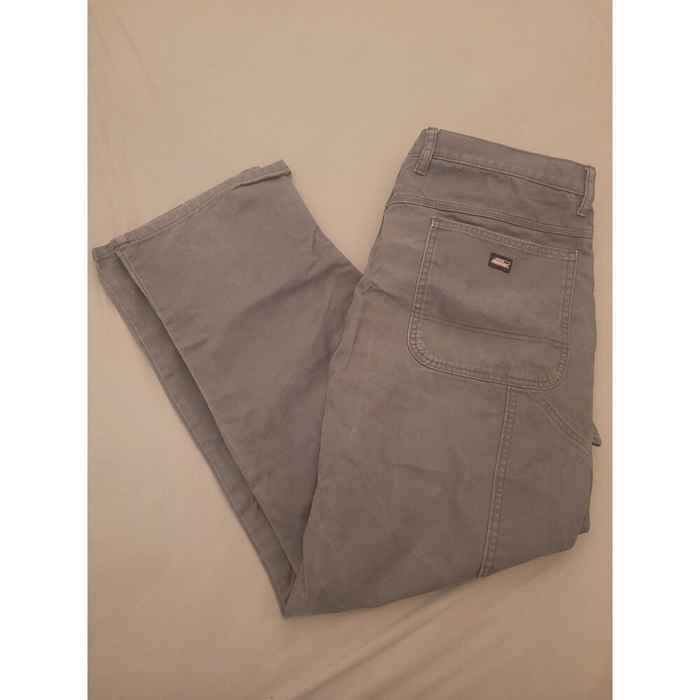 Dickies Genuine Mens Carpenter Workpants Dark Gray Size 38x32 6 Pocket   W/ Loop